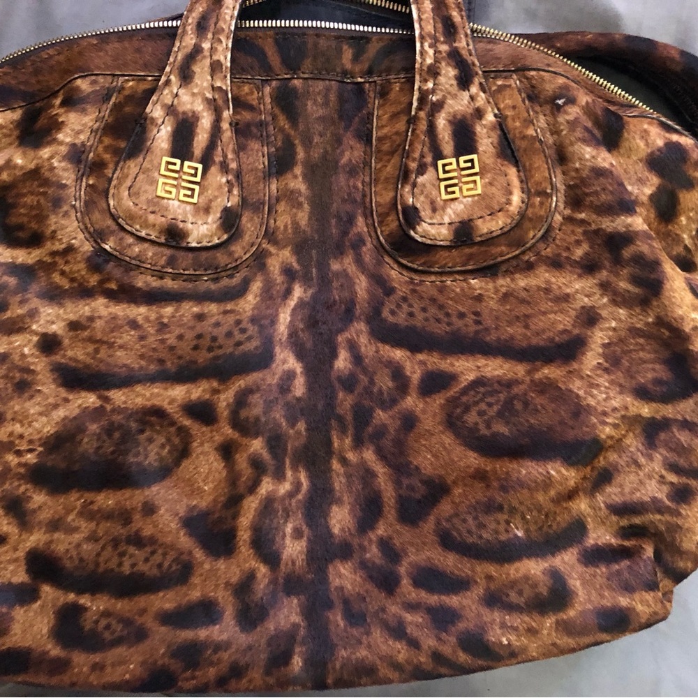 Rare Givenchy Nightingale Medium Leopard Print Calf Hair Ponyhair Handbag - Picture 4 of 15